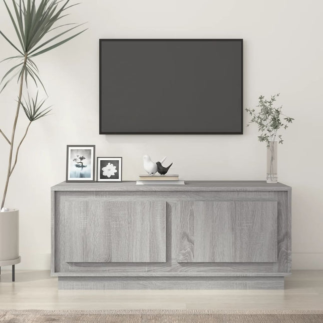 sofabord 102x50x44 cm konstrueret træ grå sonoma-eg