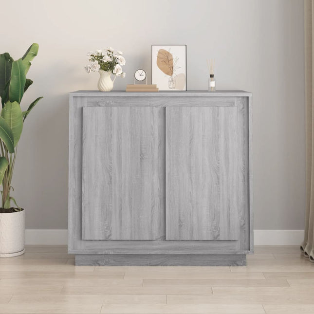 skænk 80x34x75 cm konstrueret træ grå sonoma-eg