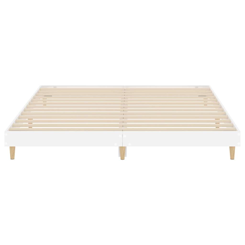 sengestel 200x200 cm konstrueret træ hvid højglans