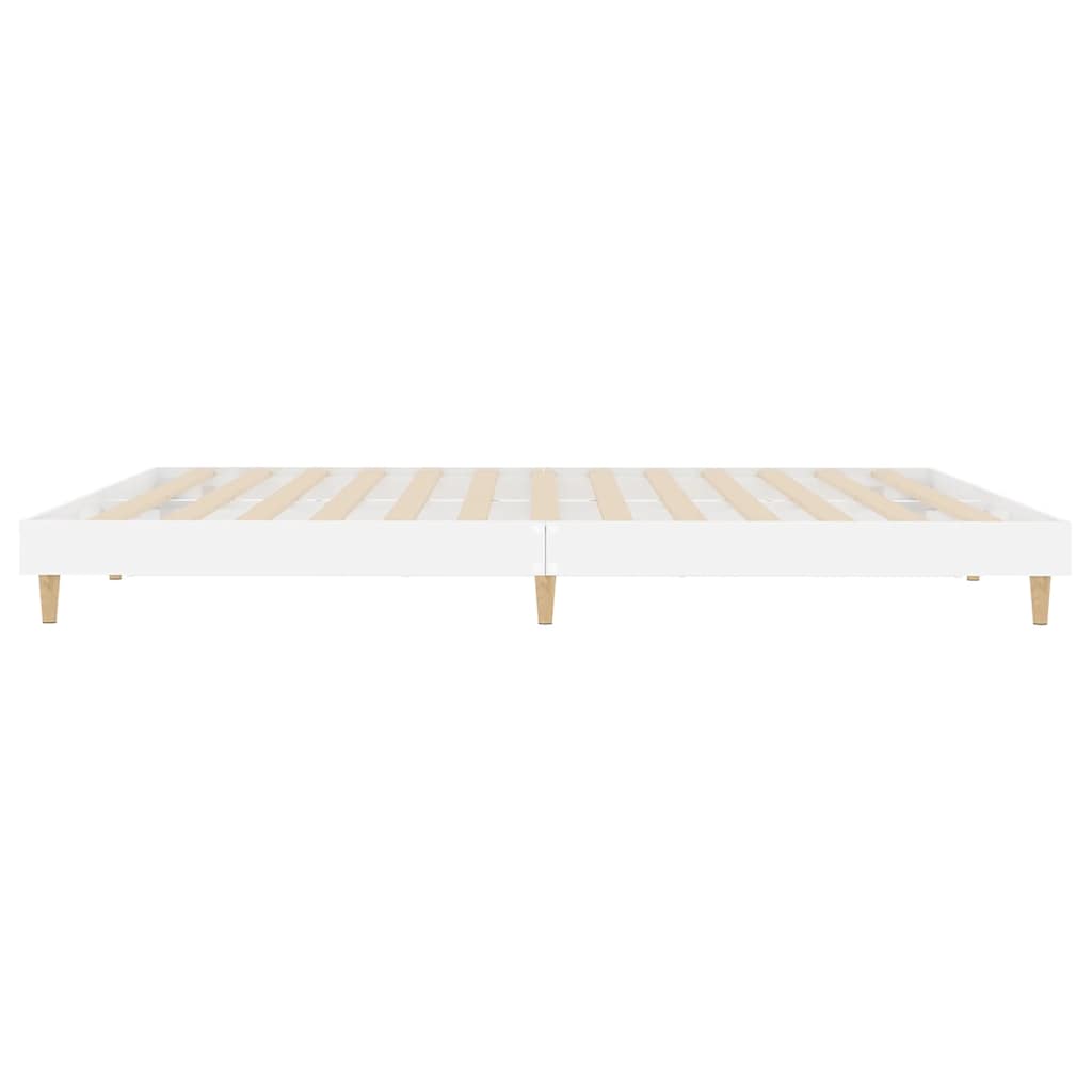 sengestel 200x200 cm konstrueret træ hvid højglans