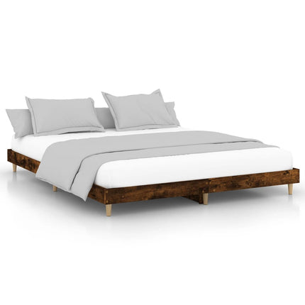 sengeramme uden madras 200x200 cm konstrueret træ røget eg