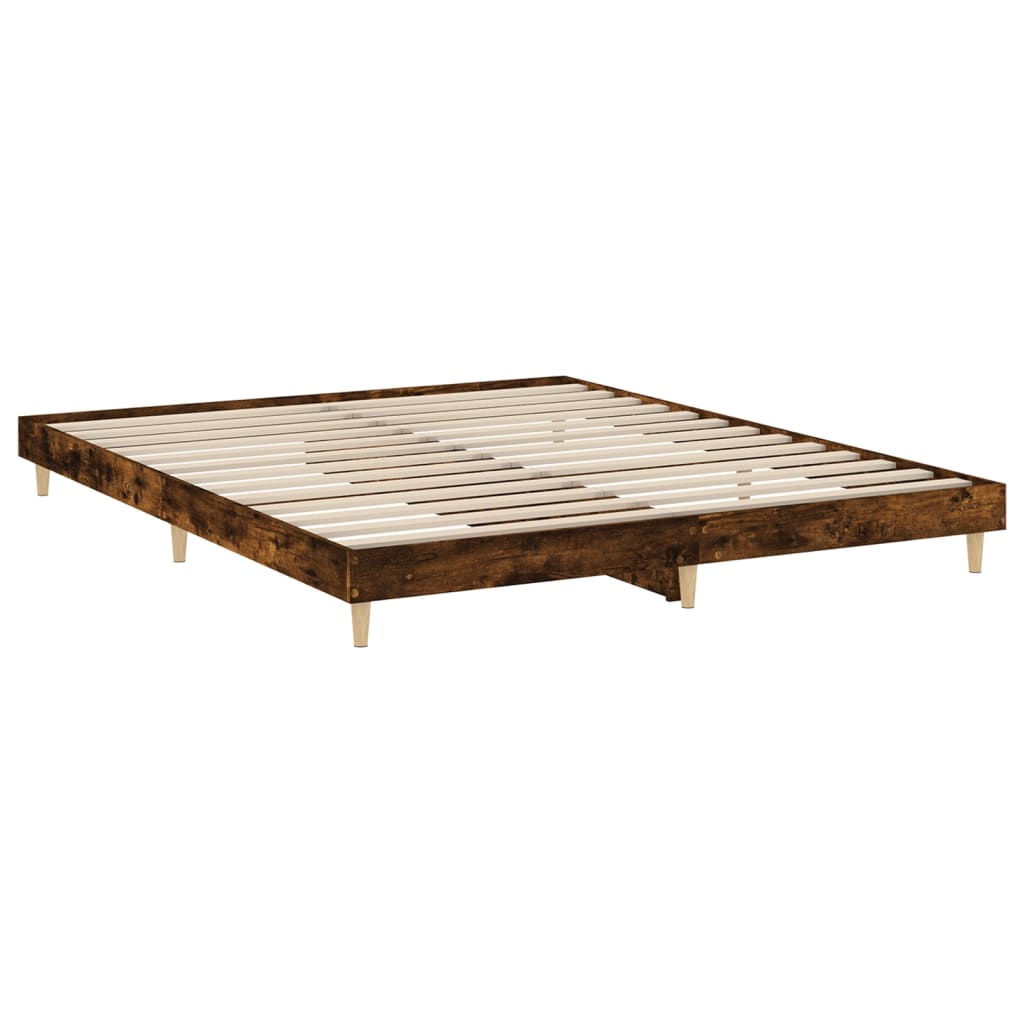 sengeramme uden madras 160x200 cm konstrueret træ røget eg