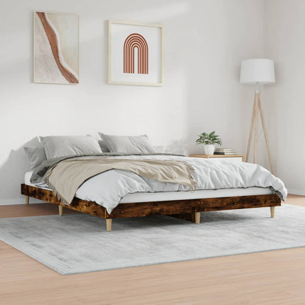 sengeramme 150x200 cm uden madras konstrueret træ røget eg