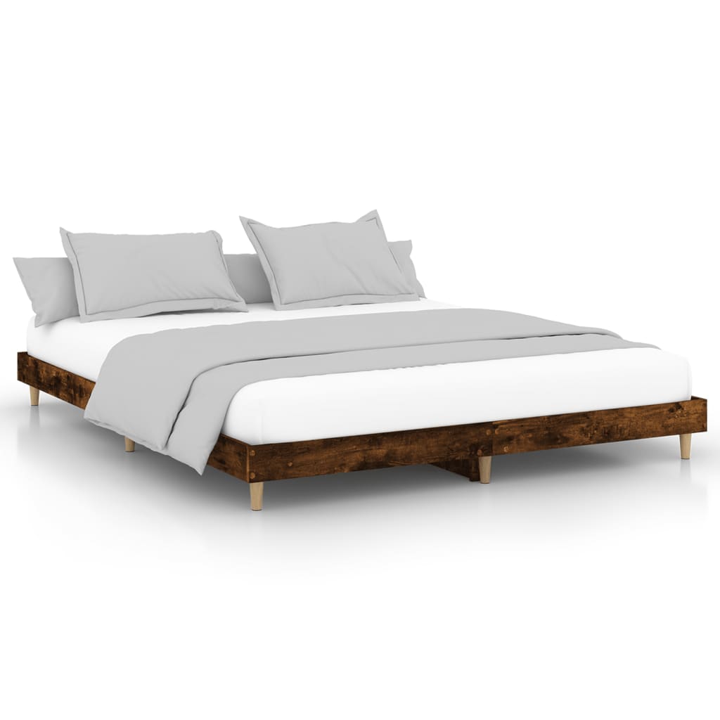 sengeramme 140x200 cm uden madras konstrueret træ røget eg