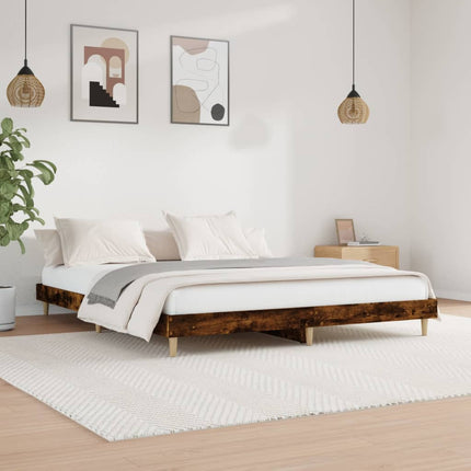 sengeramme 140x200 cm uden madras konstrueret træ røget eg