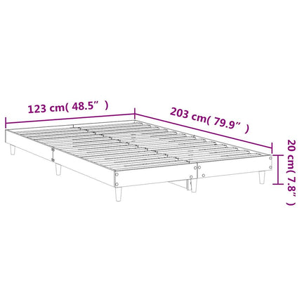 sengeramme 120x200 cm uden madras konstrueret træ brunt eg