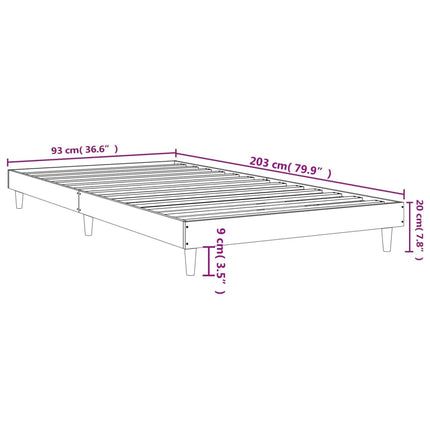 sengeramme 90x200 cm uden madras konstrueret træ brunt eg