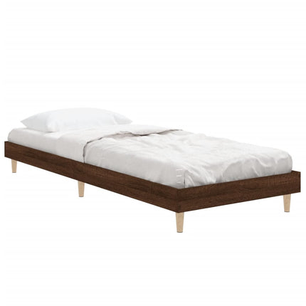 sengeramme 75x190 cm uden madras konstrueret træ brunt eg