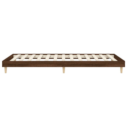 sengeramme 75x190 cm uden madras konstrueret træ brunt eg