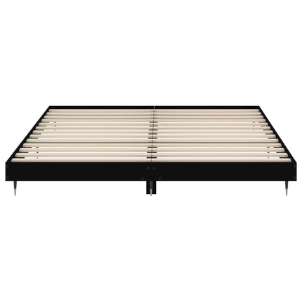 sengestel 200x200 cm konstrueret træ sort