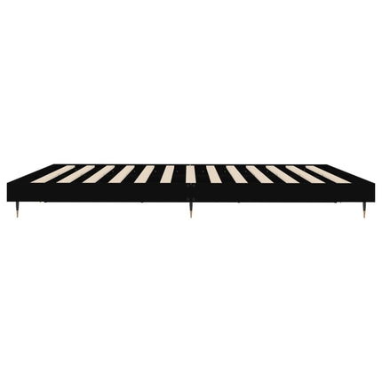 sengestel 200x200 cm konstrueret træ sort