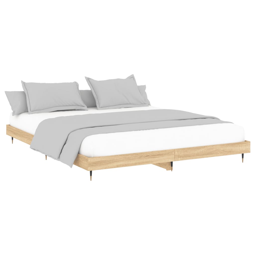 sengeramme uden madras 200x200 cm konstrueret træ sonoma-eg