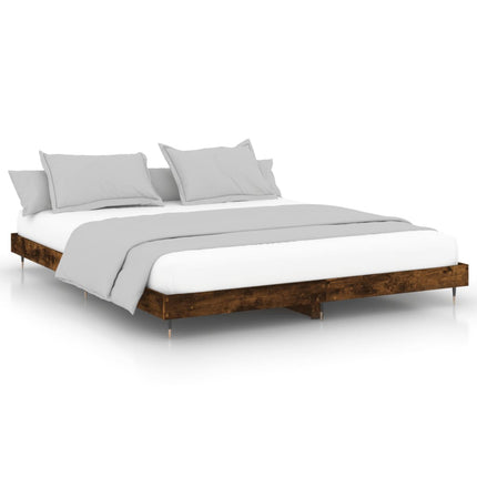 sengeramme uden madras 200x200 cm konstrueret træ røget eg