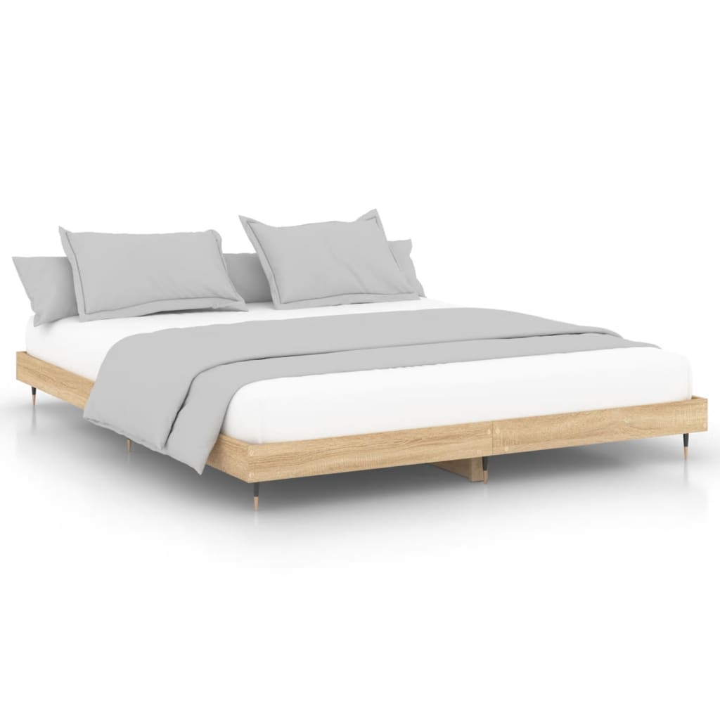sengeramme 140x200 cm uden madras konstrueret træ sonoma-eg