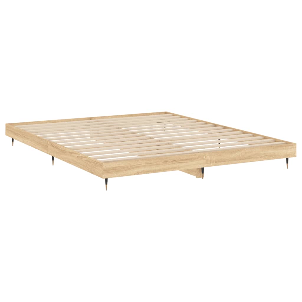 sengeramme 140x200 cm uden madras konstrueret træ sonoma-eg