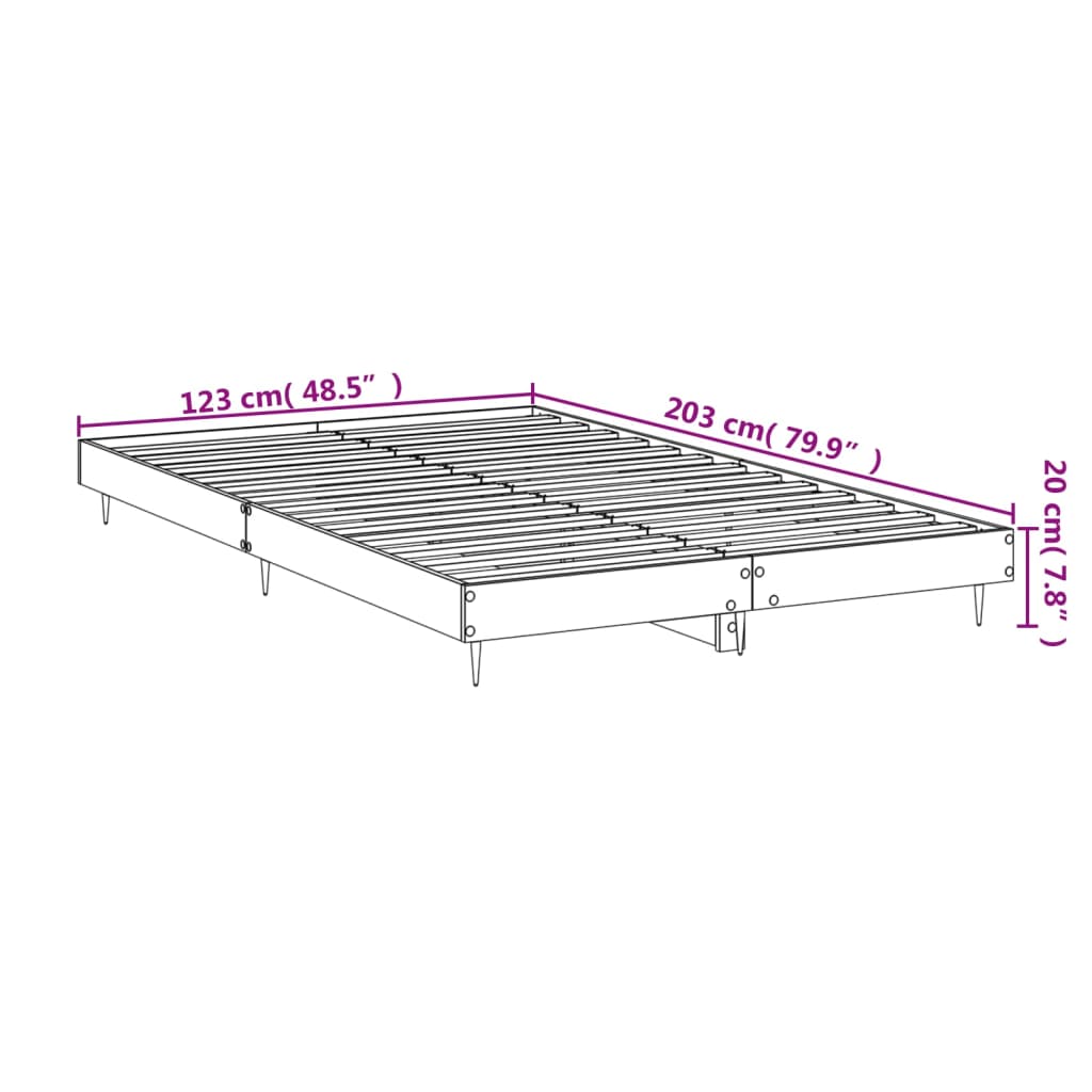 sengeramme 120x200 cm uden madras konstrueret træ sonoma-eg