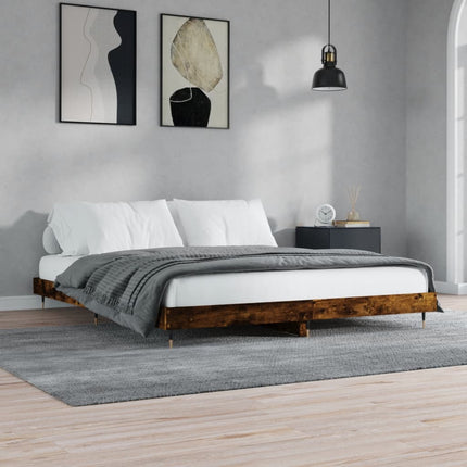 sengeramme 120x200 cm uden madras konstrueret træ røget eg