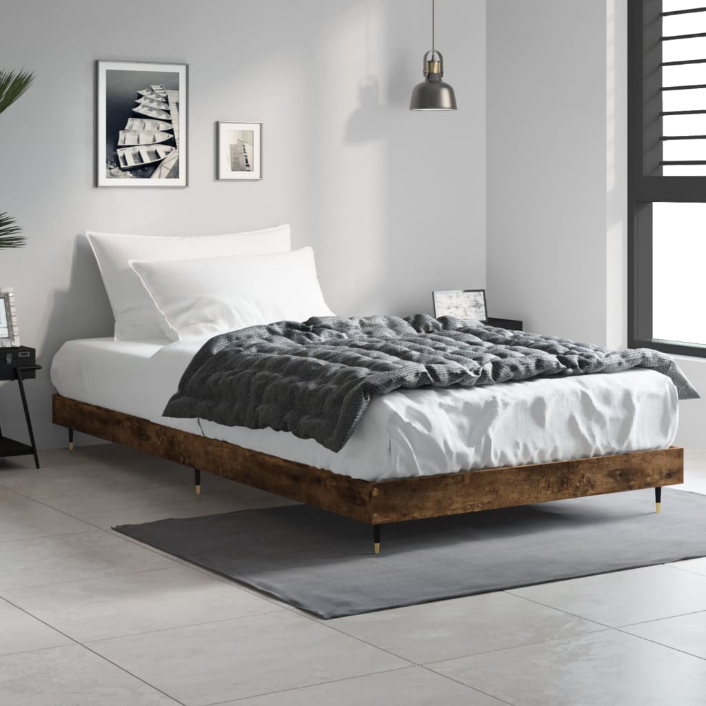 sengeramme 100x200 cm uden madras konstrueret træ røget eg
