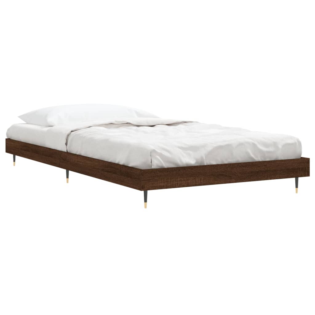 sengeramme 100x200 cm uden madras konstrueret træ brunt eg