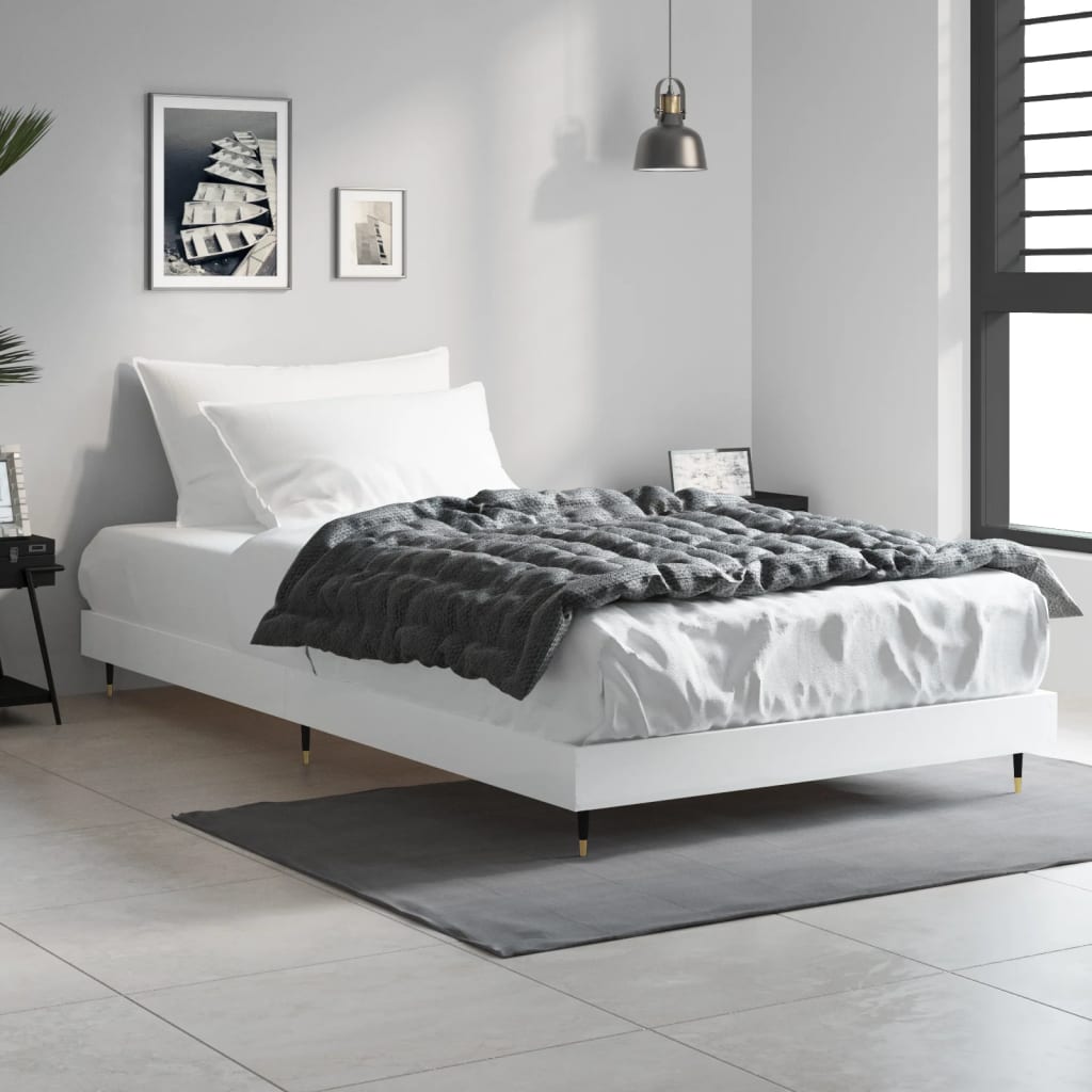 sengeramme 90x200 cm konstrueret træ hvid