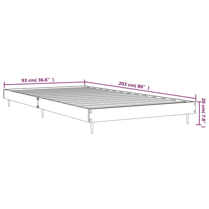 sengeramme 90x200 cm konstrueret træ sort