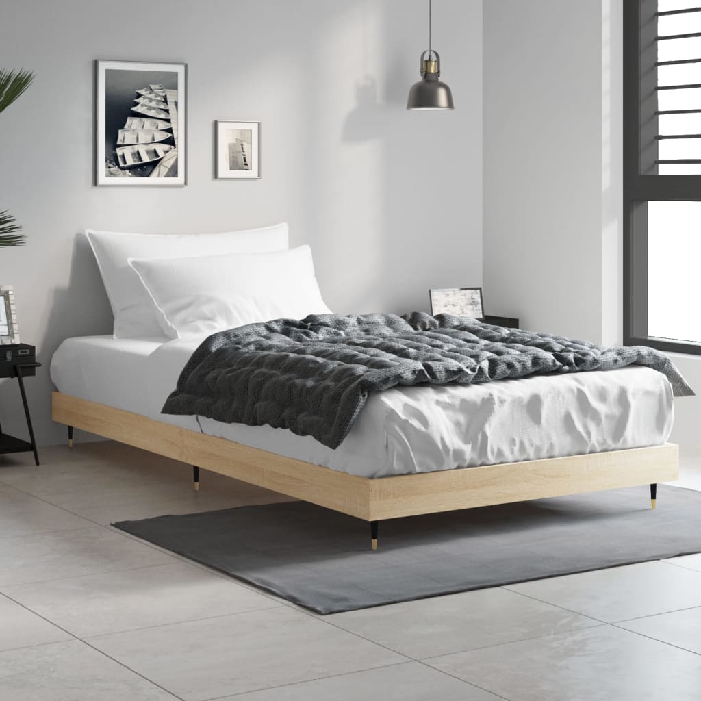 sengeramme 90x200 cm uden madras konstrueret træ sonoma-eg