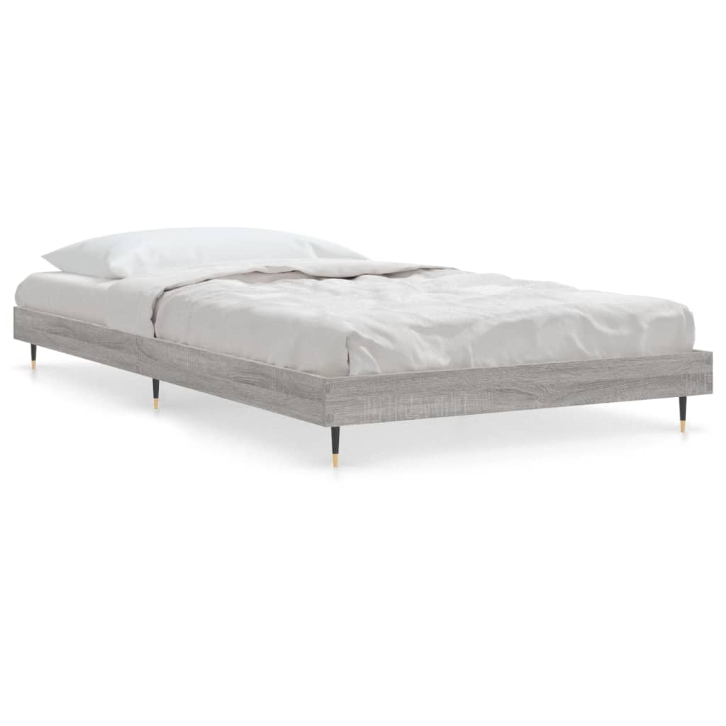 sengeramme 90x200 cm konstrueret træ grå sonoma-eg