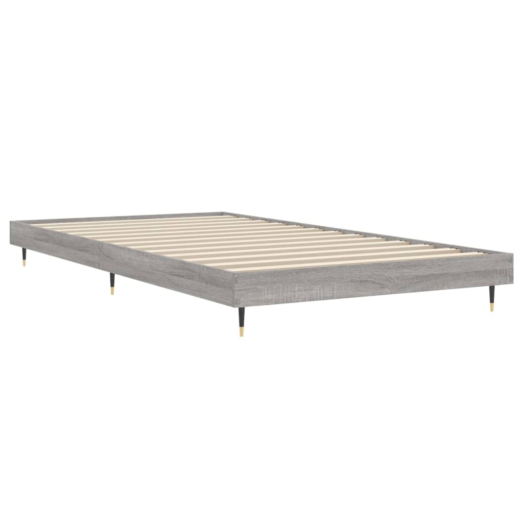 sengeramme 90x200 cm konstrueret træ grå sonoma-eg