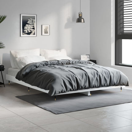 sengestel 140x190 cm konstrueret træ hvid