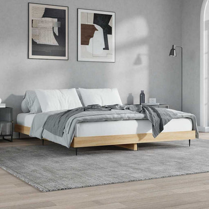 sengeramme uden madras 200x200 cm konstrueret træ sonoma-eg