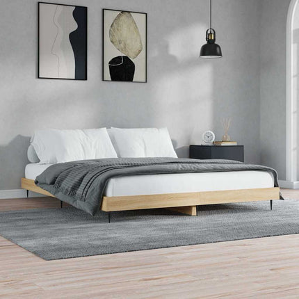sengeramme uden madras 200x200 cm konstrueret træ sonoma-eg