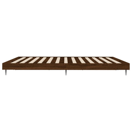 sengeramme uden madras 200x200 cm konstrueret træ brun eg