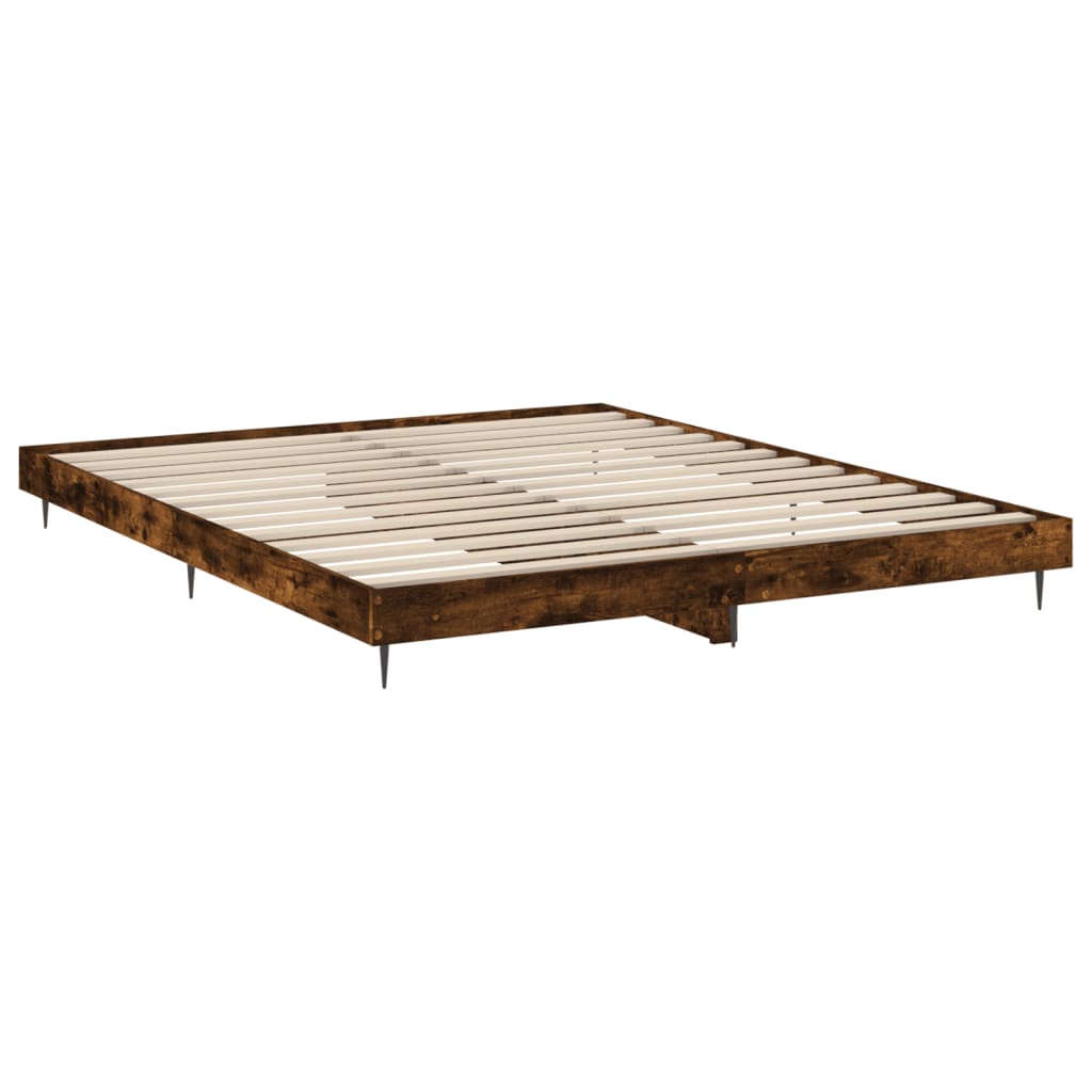 sengeramme 150x200 cm uden madras konstrueret træ røget eg