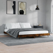 sengeramme 150x200 cm uden madras konstrueret træ røget eg