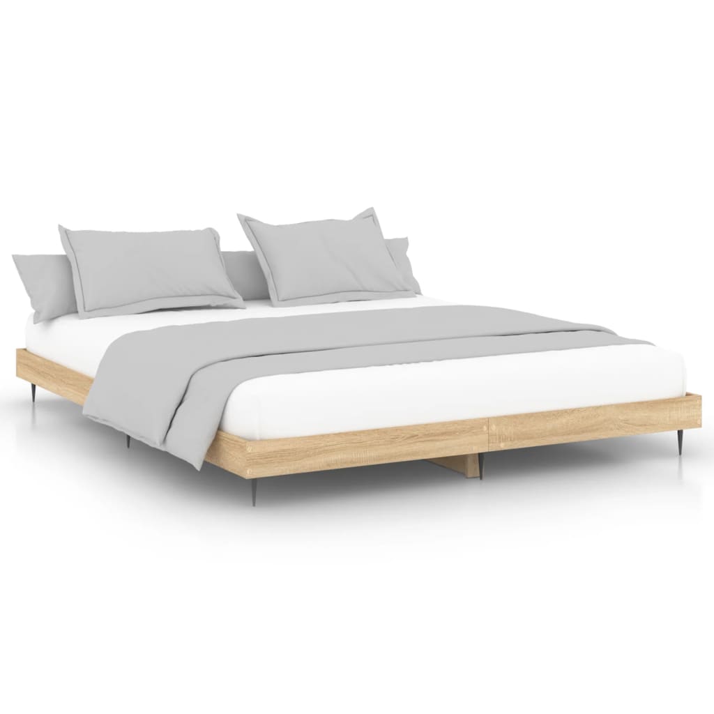 sengeramme 140x200 cm uden madras konstrueret træ sonoma-eg