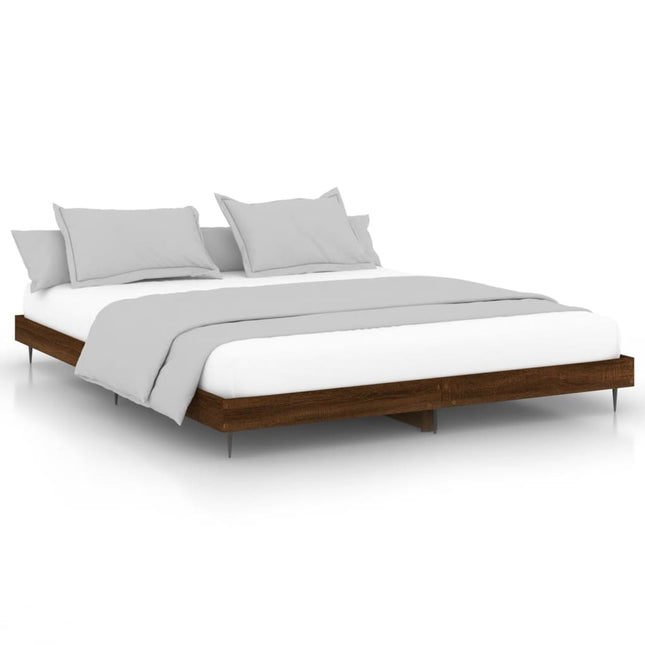 sengeramme 120x200 cm uden madras konstrueret træ brunt eg