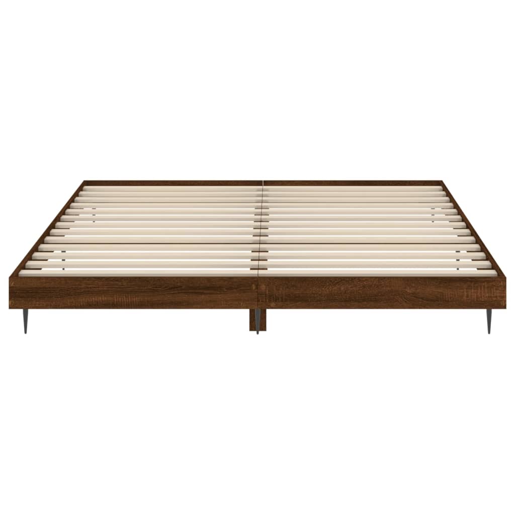 sengeramme 120x200 cm uden madras konstrueret træ brunt eg