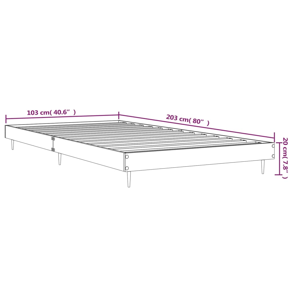 sengeramme 100x200 cm uden madras konstrueret træ sonoma-eg