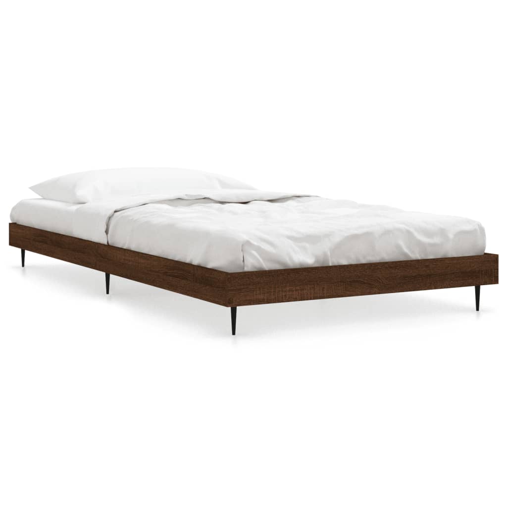 sengeramme 100x200 cm uden madras konstrueret træ brunt eg