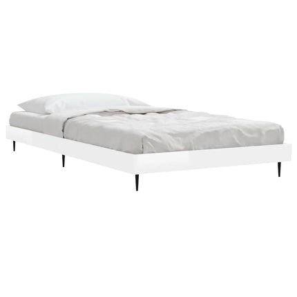 sengeramme 90x200 cm konstrueret træ hvid højglans