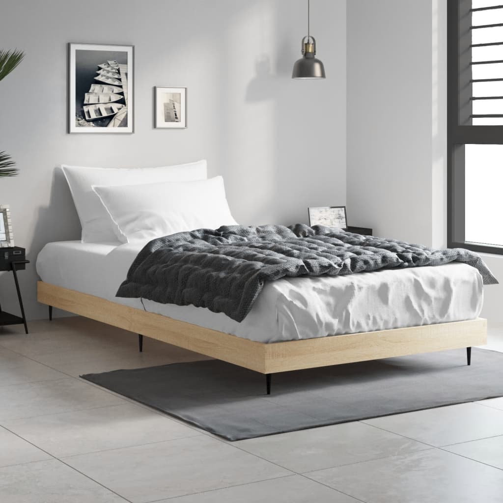 sengeramme 90x200 cm uden madras konstrueret træ sonoma-eg