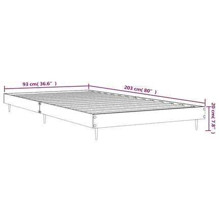 sengeramme 90x200 cm konstrueret træ grå sonoma-eg