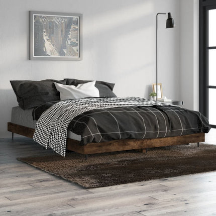 sengeramme 140x190 cm uden madras konstrueret træ røget eg