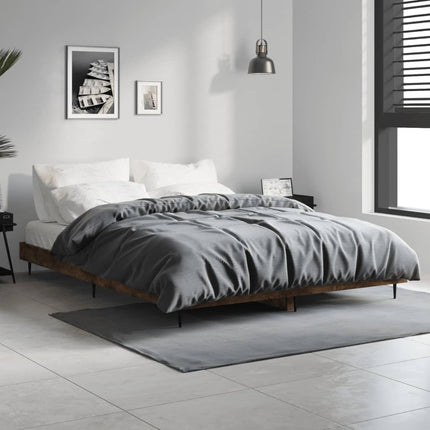 sengeramme 140x190 cm uden madras konstrueret træ røget eg