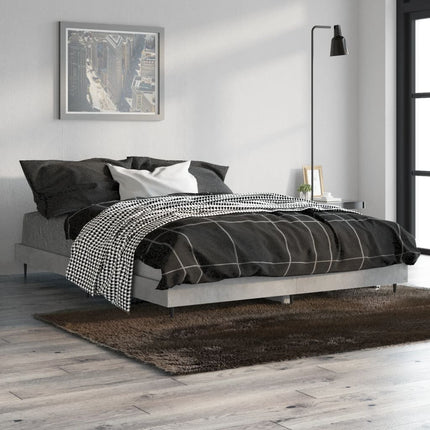 sengestel 135x190 cm konstrueret træ betongrå
