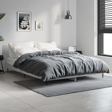 sengestel 135x190 cm konstrueret træ betongrå