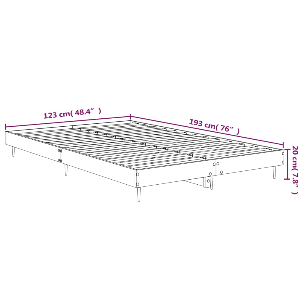 sengeramme 120x190 cm uden madras konstrueret træ sonoma-eg