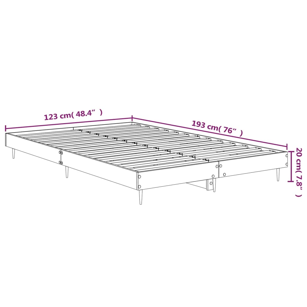 sengeramme 120x190 cm uden madras konstrueret træ brunt eg