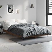 sengeramme 120x190 cm uden madras konstrueret træ brunt eg