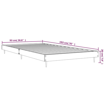 sengeramme 90x190 cm konstrueret træ sort